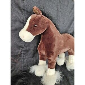 Large 15" GUND Plush Horse CLYDE Clydesdale Realistic Stuffed Animal Toy